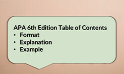 Apa 6th Edition Table Of Contents